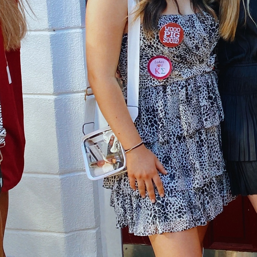 Black and white printed mini dress